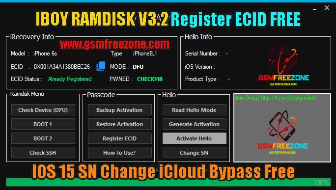 IBOY RAMDISK V3.2 IOS 15 SN Change
